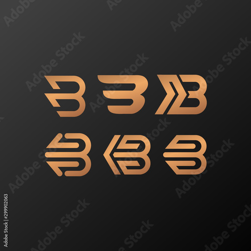 b logo gold