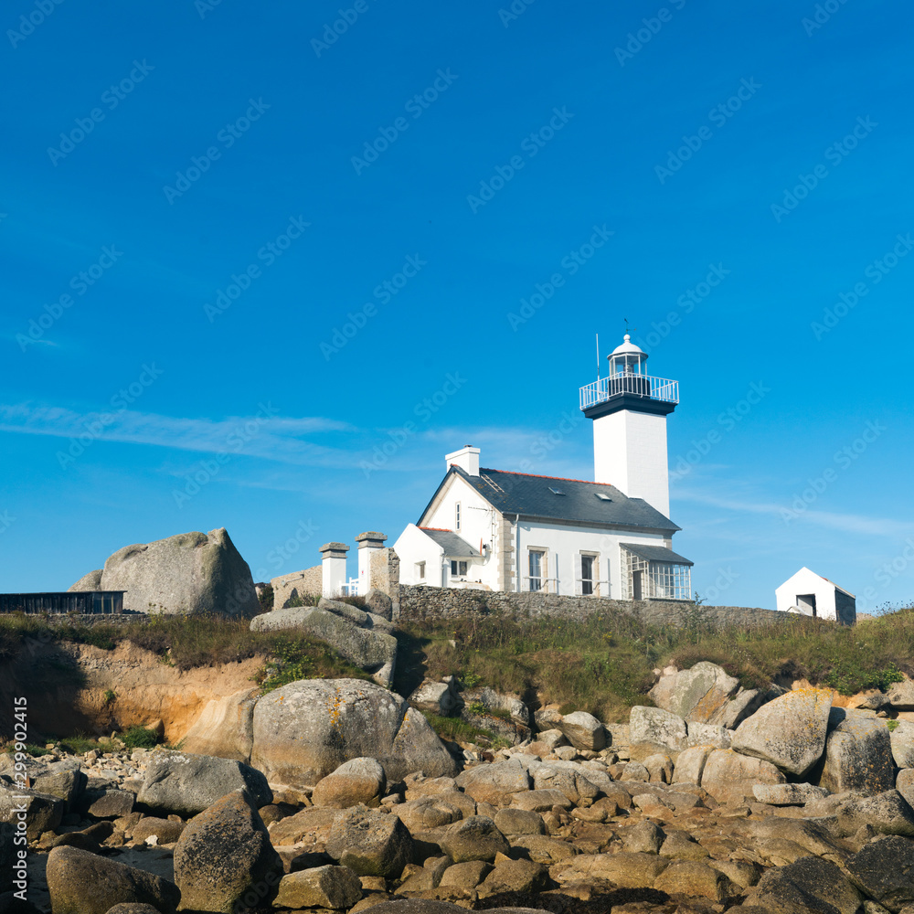 Pontusval lighthouse and coast in northern Brittany