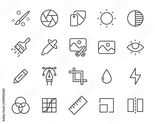 set of image editing icons, photo, picture, gallery