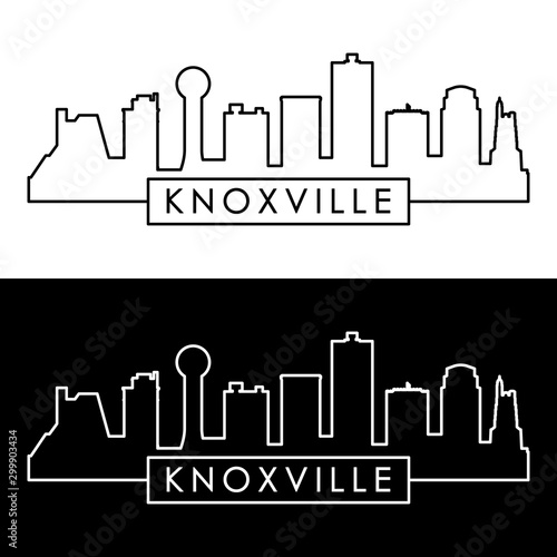 Knoxville skyline.  Linear style. Editable vector file.