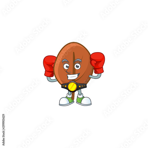 brown autumn leaves isolated with boxing mascot