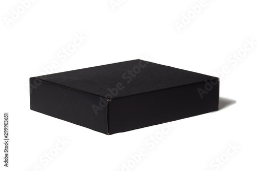 Closed black box isolated on a white background.