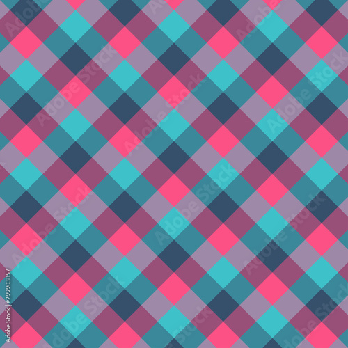 Gingham cyan and red pattern.