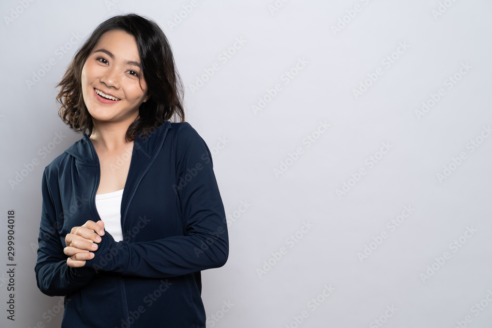 Portrait of a healthy woman isolated over white background Portrait of a healthy woman isolated over white background