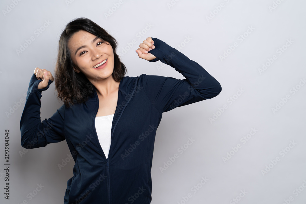 Portrait of a healthy woman isolated over white background Portrait of a healthy woman isolated over white background