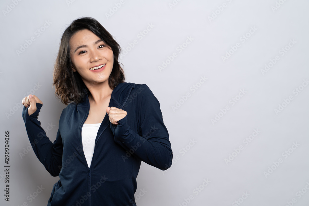 Portrait of a healthy woman isolated over white background Portrait of a healthy woman isolated over white background