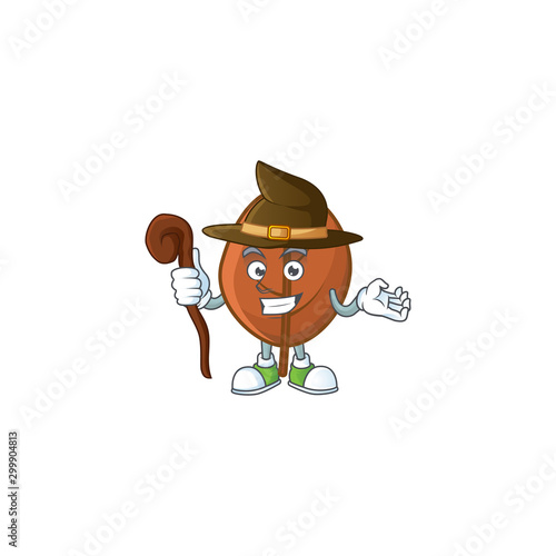 brown autumn leaves for design witch cartoon