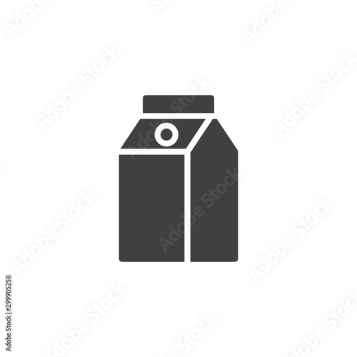 Milk box packaging vector icon. filled flat sign for mobile concept and web design. Juice Package glyph icon. Symbol, logo illustration. Vector graphics