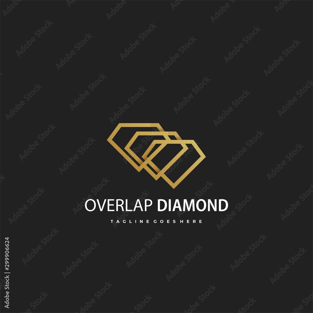 Fototapeta premium Vector Template Illustration of Luxury Diamond Concept.