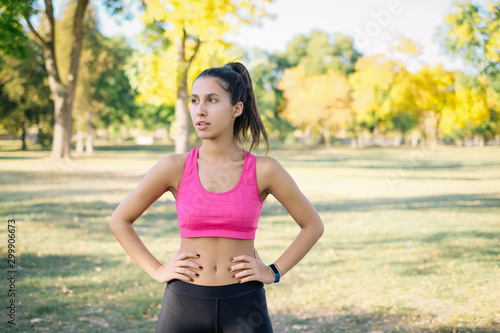 Girl having her rest after hard workout