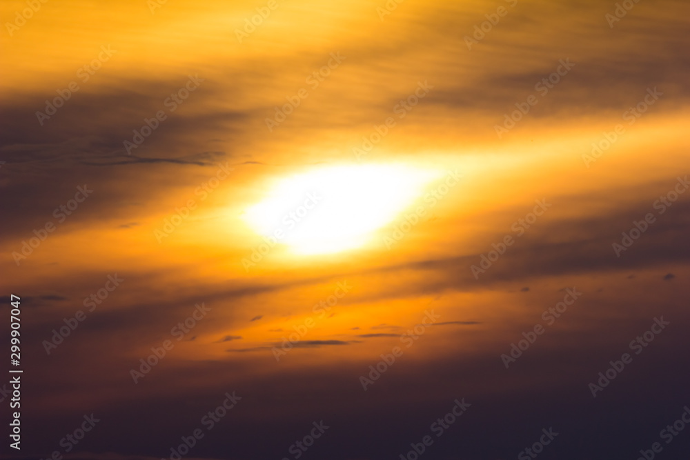 Fototapeta premium Sunset / sunrise with clouds, light rays and other atmospheric effect