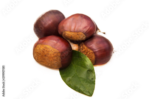 raw chestnuts isolated on white © tetxu