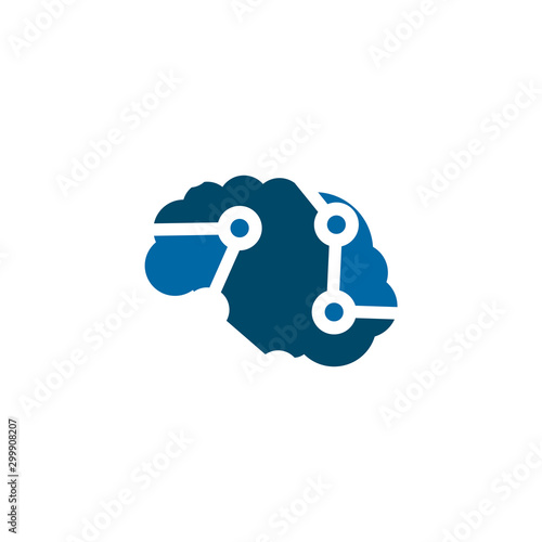 Brain illustration logo design template