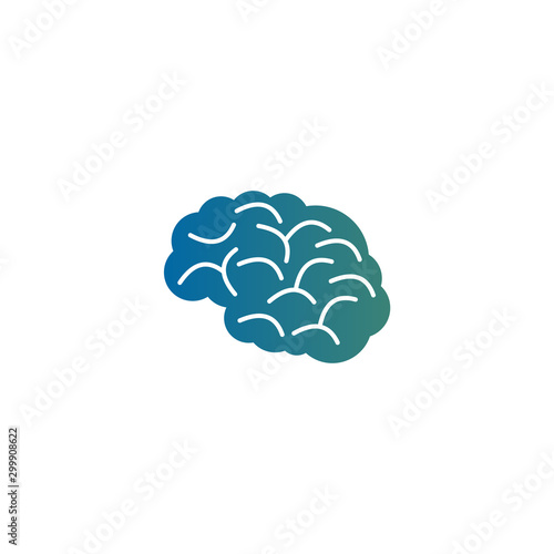Brain illustration logo design template