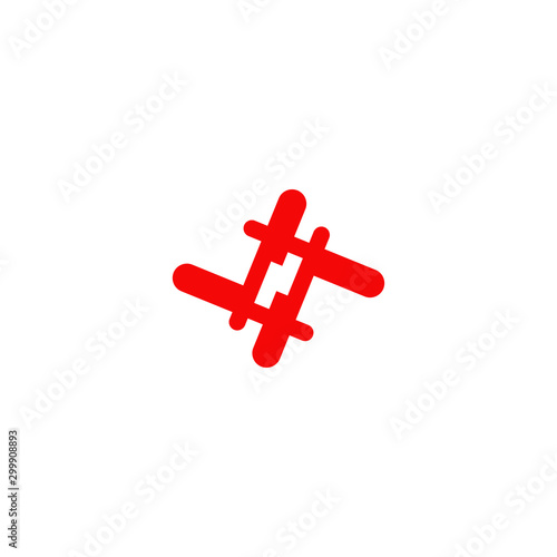 Hashtag icon logo design vector template