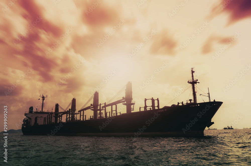 Logistics and transportation of International Container Cargo ship in the ocean at Sunshine sky, Freight Transportation, Shipping Logistics and transportation of International Container Cargo ship in the ocean at Sunshine sky, Freight Transportation, Shipping