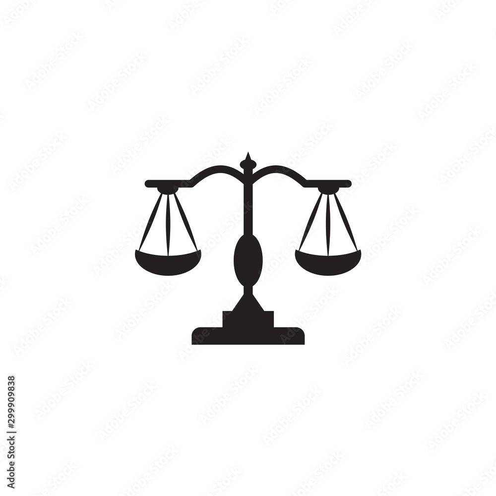 Justice law icon logo design with using scale illustration