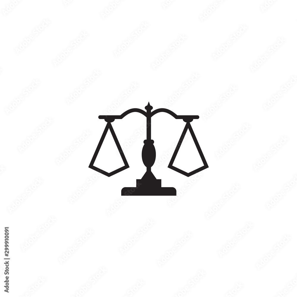 Justice law icon logo design with using scale illustration Justice law icon logo design with using scale illustration