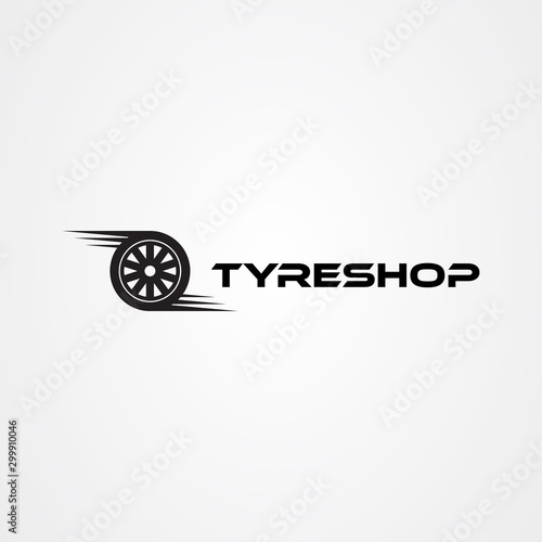 Tire shop logo template. tire icon vector illustration.