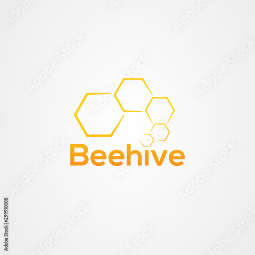 Bee hive icon logo vector