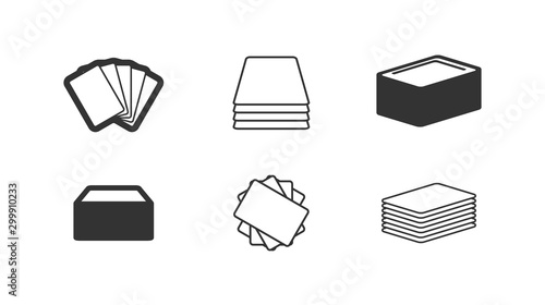 Black vector game cards icon set. Eps10