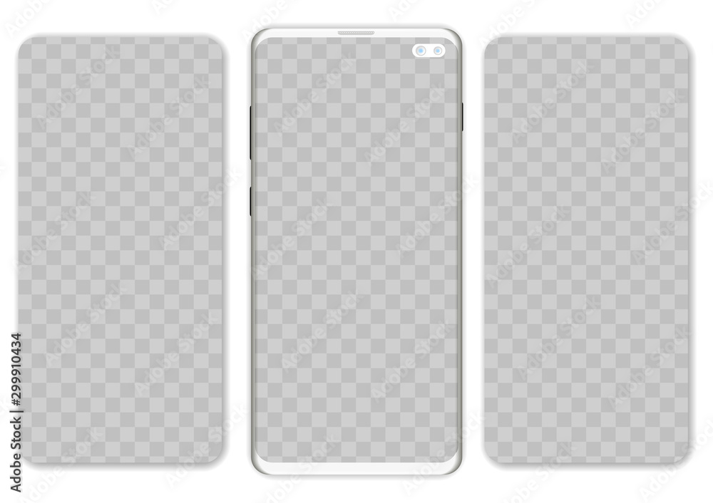 Smartphone with interface carousel post on social network. Mockup to showcasing mobile web-site design or screenshots your applications Vector illustration Smartphone with interface carousel post on social network. Mockup to showcasing mobile web-site design or screenshots your applications Vector illustration