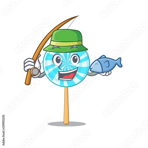Vector illustration of lollipop in a fishing design