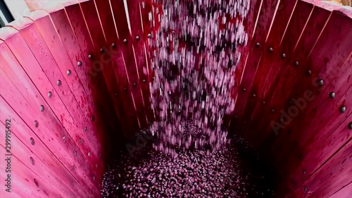 Wine mixing during fermentation process in barrel