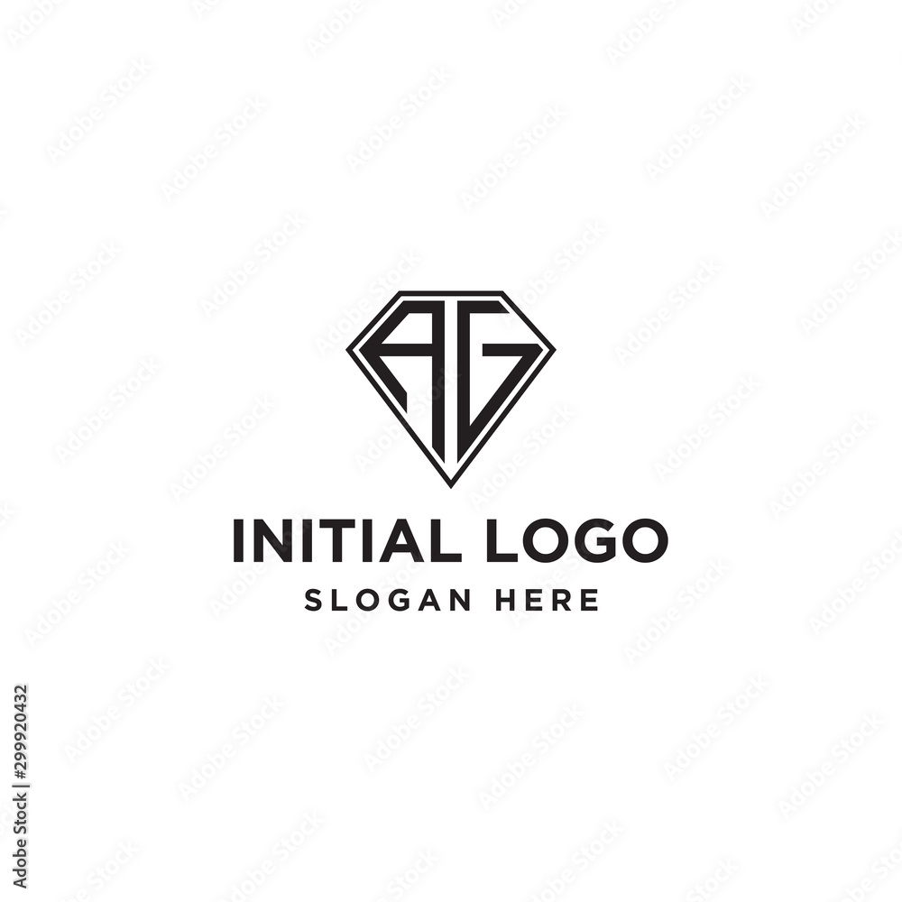 logo design inspiration for companies from the initial letters of the AG diamond logo icon. -Vector logo design inspiration for companies from the initial letters of the AG diamond logo icon. -Vector