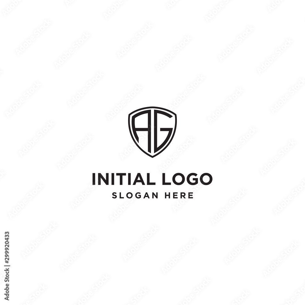 logo design inspiration for companies from the initial letters of the AG shield logo icon. -Vector logo design inspiration for companies from the initial letters of the AG shield logo icon. -Vector