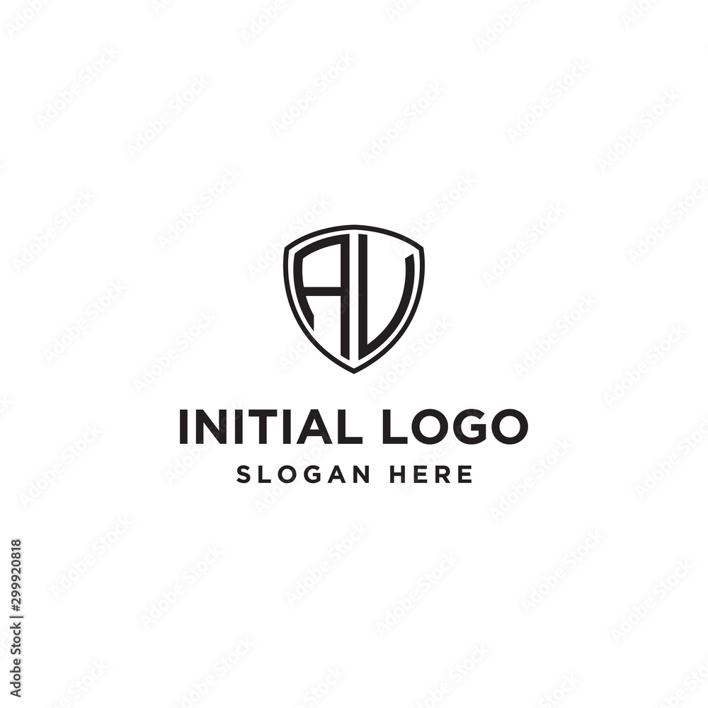 Obraz premium logo design inspiration for companies from the initial letters of the AV shield logo icon. -Vector