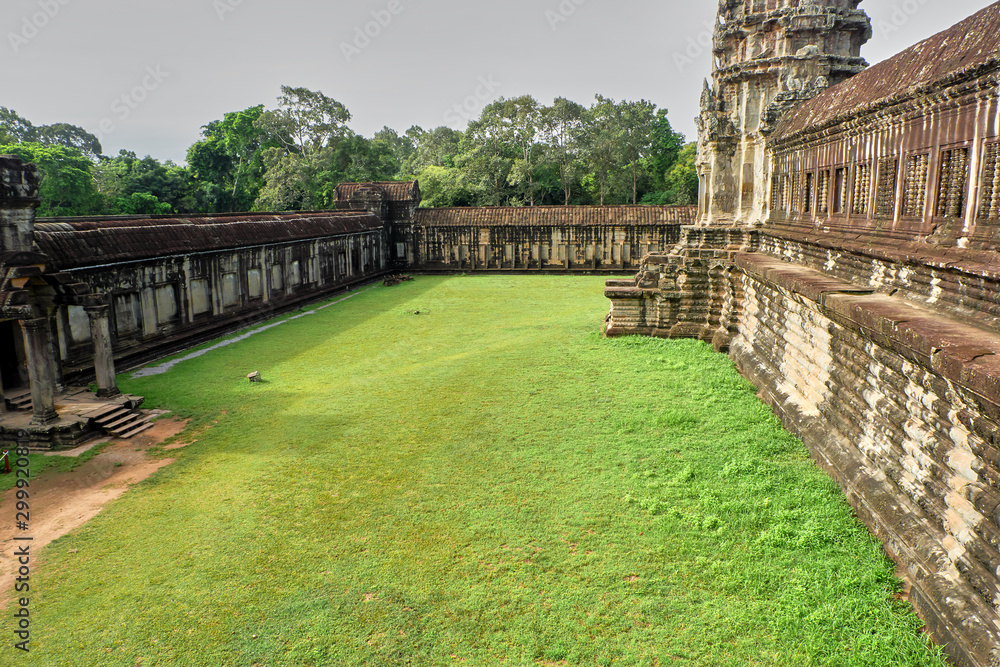 Architecture and lawns of Angkor Wat