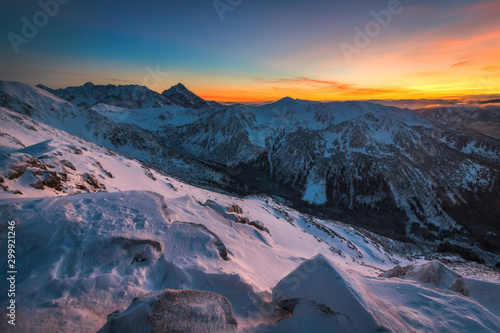 WInter landscape of Tatra Mountains in Poland Zakopane snow ski season