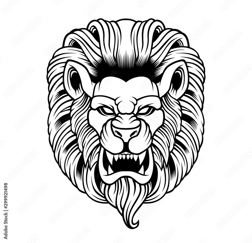 Obraz premium Angry lion head.
