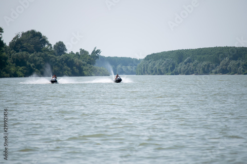 jet skiing on the river