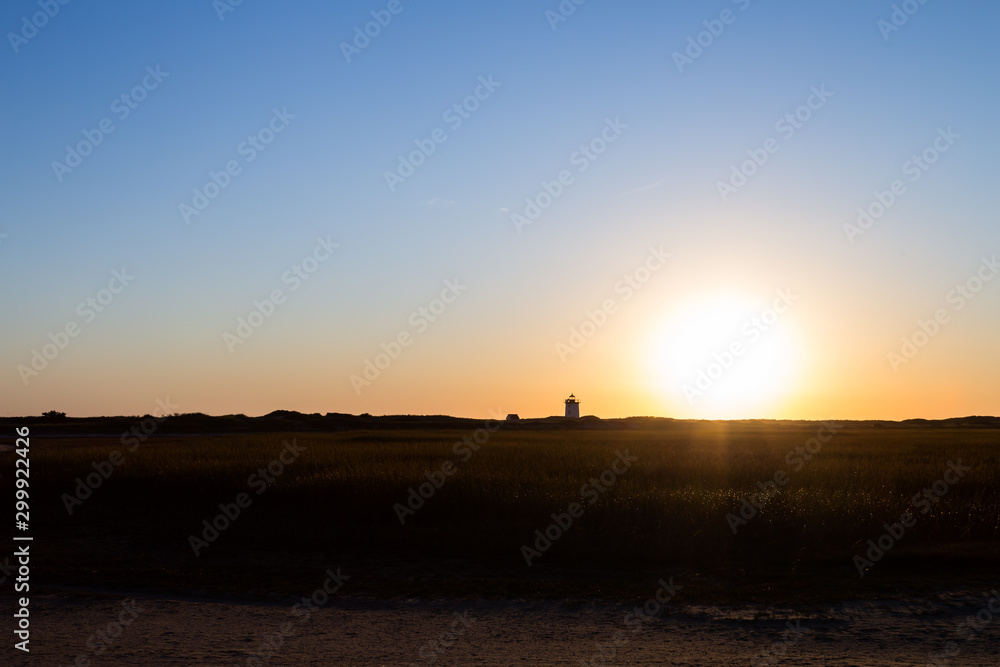 Sunset over Wood End Lighthouse, Provincetown, Cape cod,Massachusetts