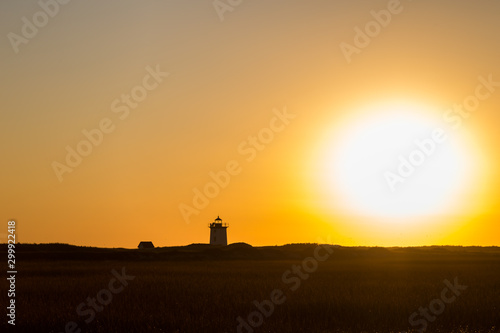 Sunset over Wood End Lighthouse  Provincetown  Cape cod Massachusetts