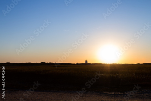 Sunset over Wood End Lighthouse  Provincetown  Cape cod Massachusetts