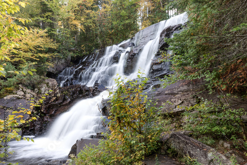 Long Exposure of La Chute-aux-Rats waterfall in Mont Tremblant National Park. Quebec. Canada