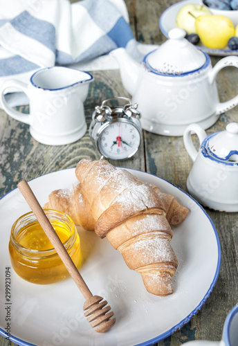 Morning tea and croissants