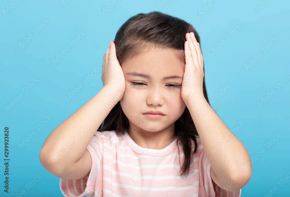 little girl with headache and problems little girl with headache and problems