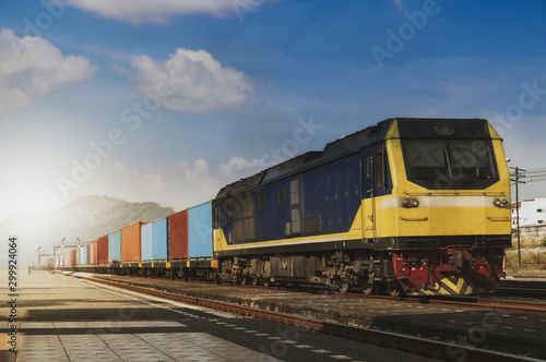 Logistic Cargo train traveling
