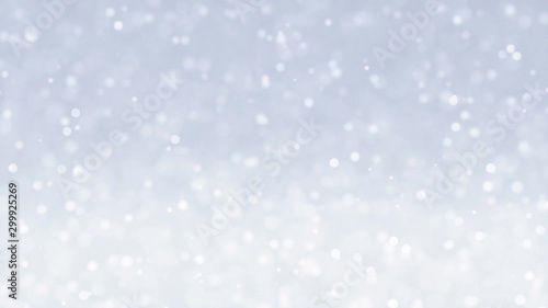 Calm falling snow flakes winter background. 4K seamless looping Christmas background photo