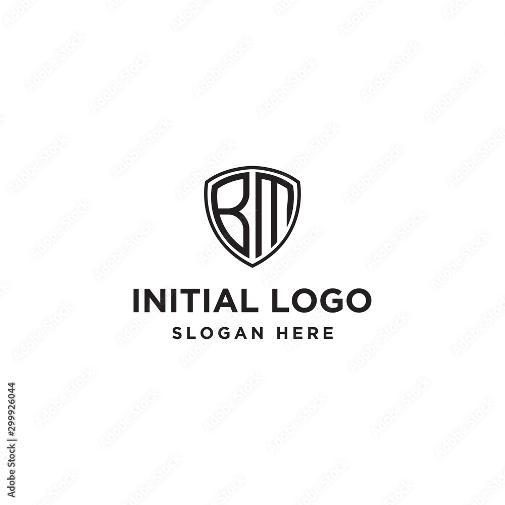 Initial letter BM initials logo. Universal symbol icon vector design. Luxury abc shield logotype. Initial letter BM initials logo. Universal symbol icon vector design. Luxury abc shield logotype.