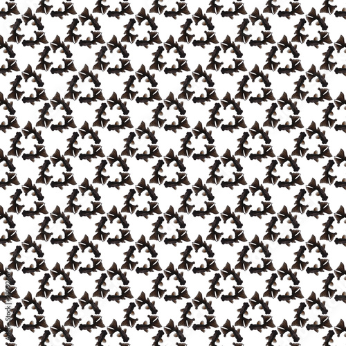 Black goldfish seamless pattern on white background
