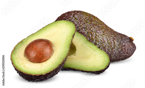 avocado isolated on white clipping path