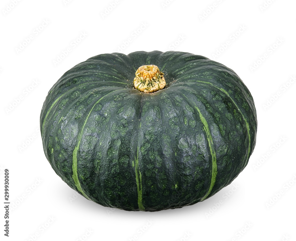 Green japanese pumpkin isolated clipping path Green japanese pumpkin isolated clipping path
