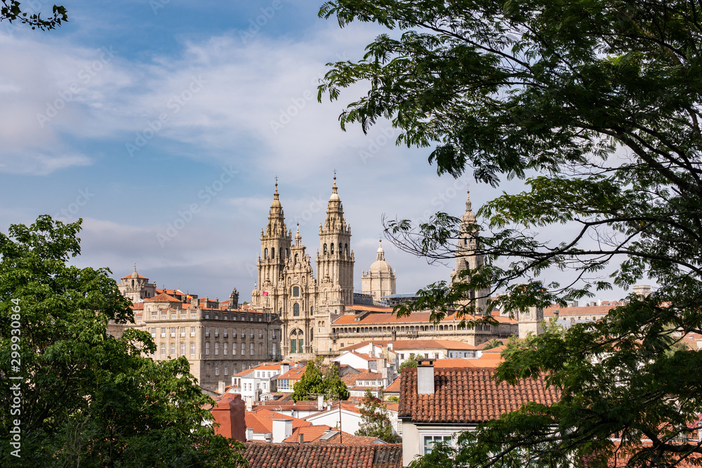 Santiago de Compostela view. Cityscape UNESCO World Heritage Site