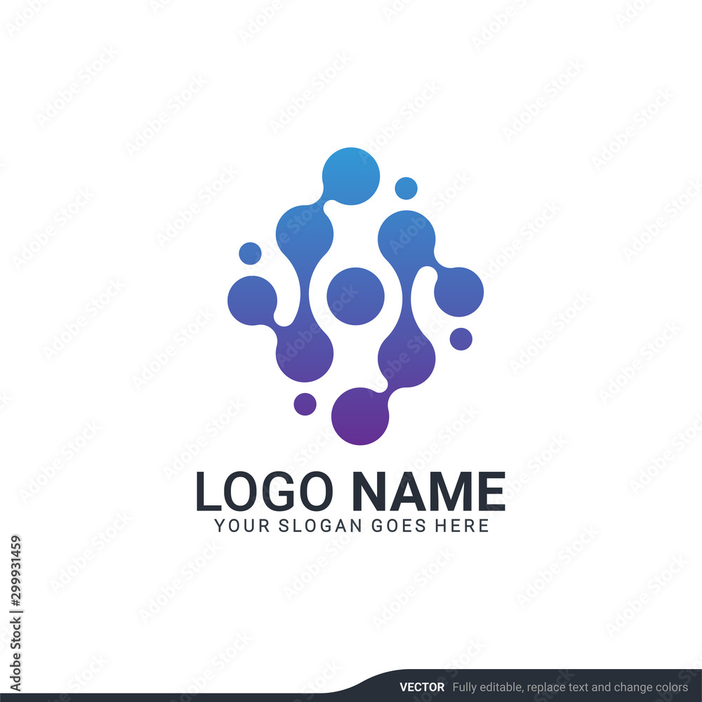 Creative abstract digital technology symbol logo design.