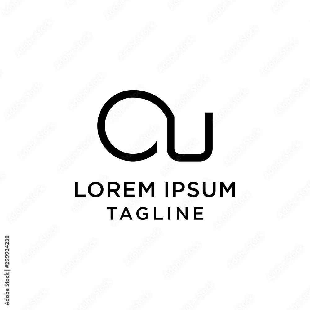 initial letter logo CU, UC logo template initial letter logo CU, UC logo template